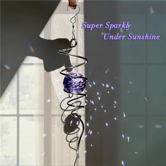 Gazing Ball Spiral Tail-Decorative Wind Spinner Sun Catcher Rainbow Maker 11inch - Picture 6 of 6